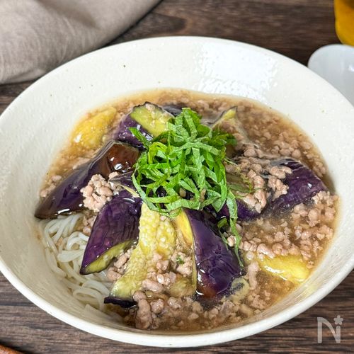 【とろっとなすのあんかけそうめん】夏に食べたい、温かい一杯♪