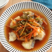 揚げずにヘルシー!タラと野菜の甘酢あんかけ