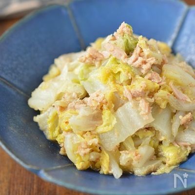 レンチンして和えるだけ「白菜とツナの生姜ごま酢和え」