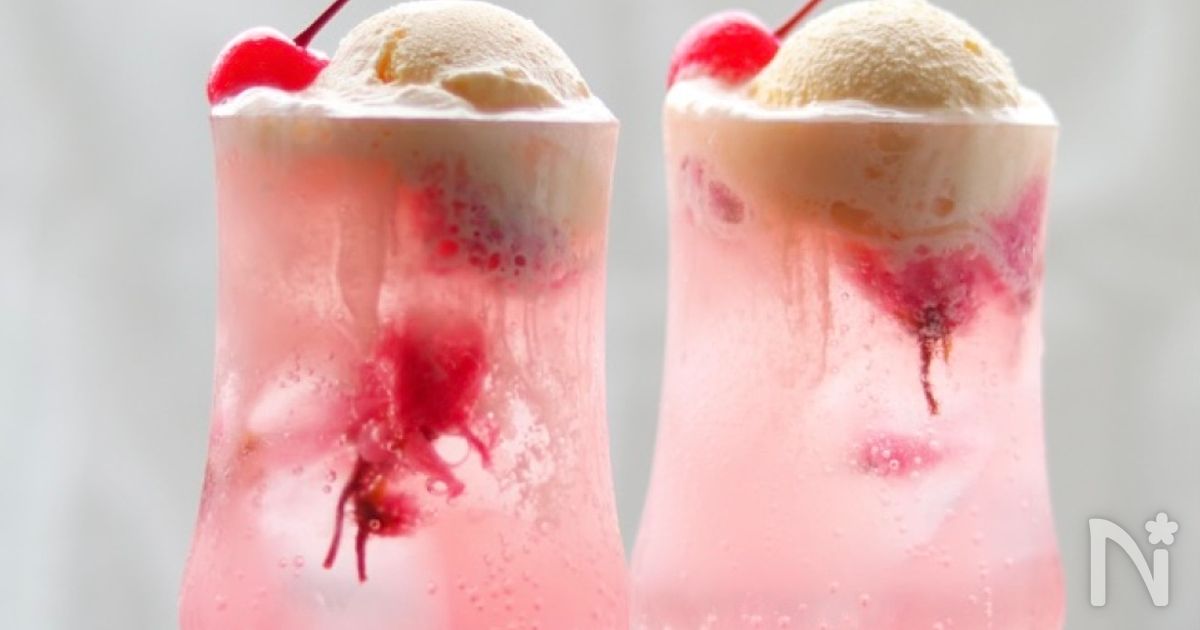 はんなり桜クリームソーダ♡ | レシピサイトNadia