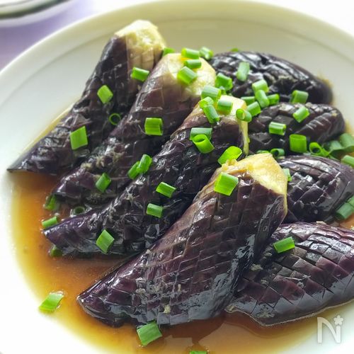 なすのレンジ煮びたし♪味付けはめんつゆでレンジで簡単調理！