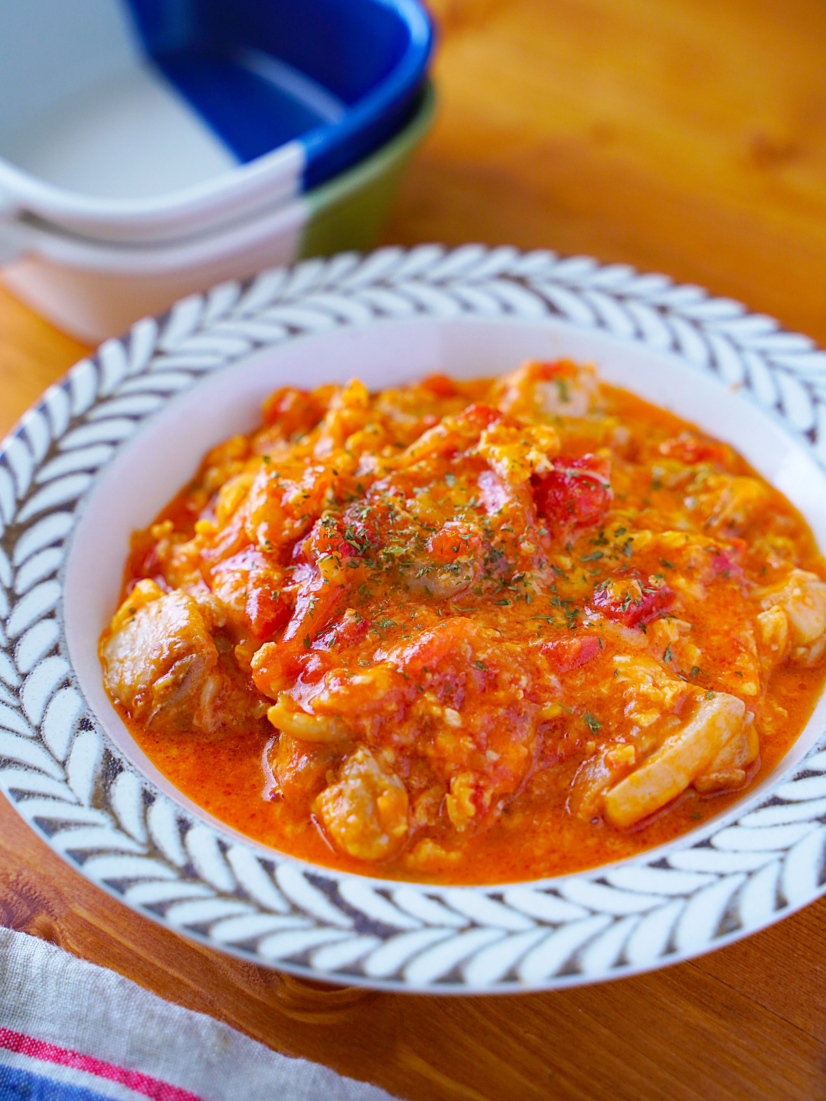チーたまトマトチキン煮込み【とろうま！パンでもご飯でも合う