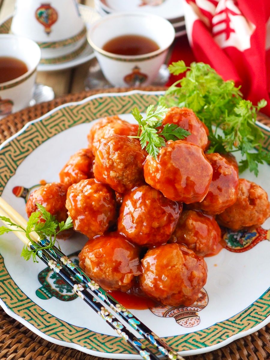 肉団子　緑チェック　4点 Z's MENU】黒甘酢肉団子｜GRAND・FOOD・HALL！ Official Online