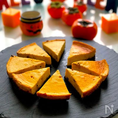 ヘルシー・美味 ♡『チーズケーキ風★柿入りヨーグルトケーキ』