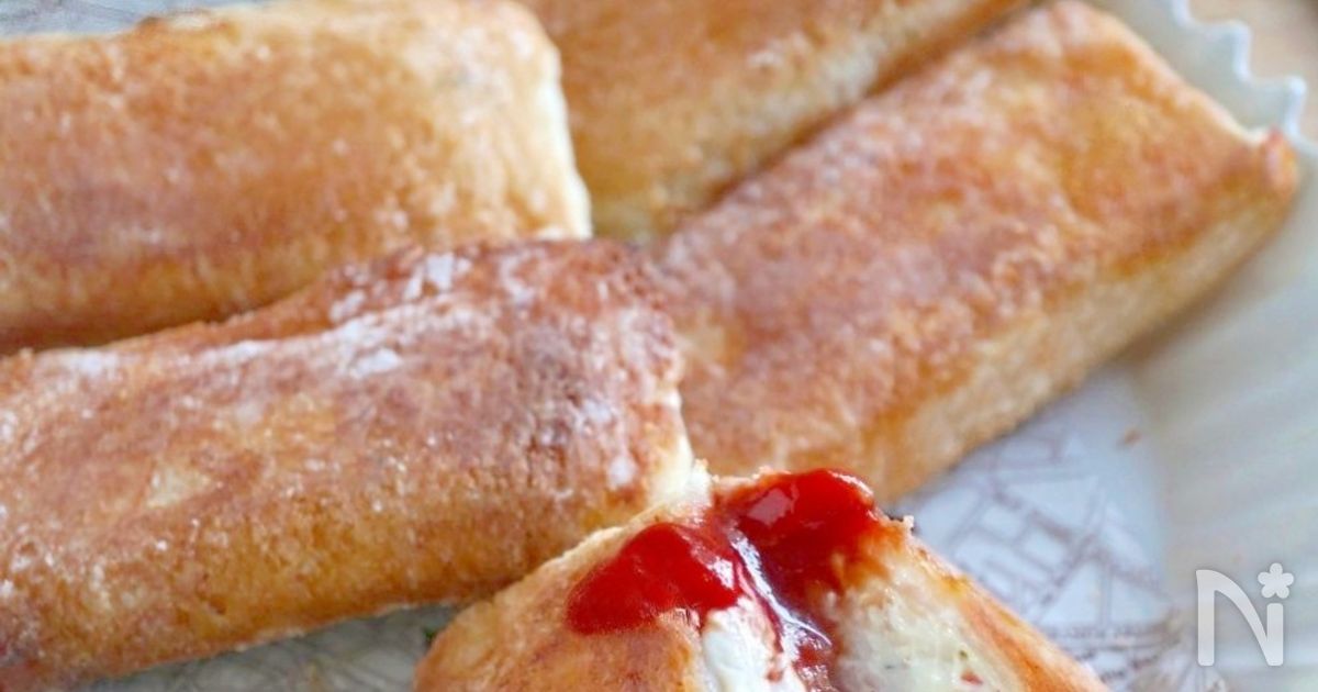食パンで簡単サクサク♪カニクリームコロッケ風スティックサンド