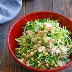 豆腐と豆苗とツナの塩昆布サラダ