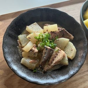 yudKq43Uの作ってみた!投稿(【さば缶こんにゃく大根の生姜煮】時短で味染み♡栄養満点♪)