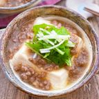 【ひき肉あんかけ豆腐】食材２つでぱぱっと完成♫