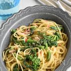 【菜の花とカニカマの豆乳クリームパスタ】こくうまな美味しさ！