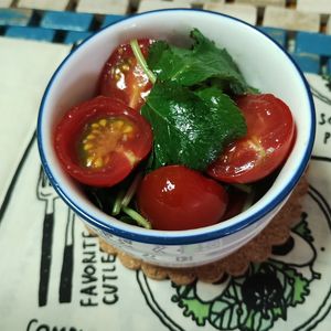 M*Pの作ってみた!投稿(ミニトマトと三つ葉のわさび醬油マリネ)