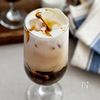 お湯を注ぐだけ♪【黒糖寒天のほうじ茶アイスラテ】