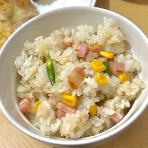 お嬢🧸🩵の作ってみた!投稿(春に食べたい『ベーコンとアスパラとコーンのバター醤油ごはん』)