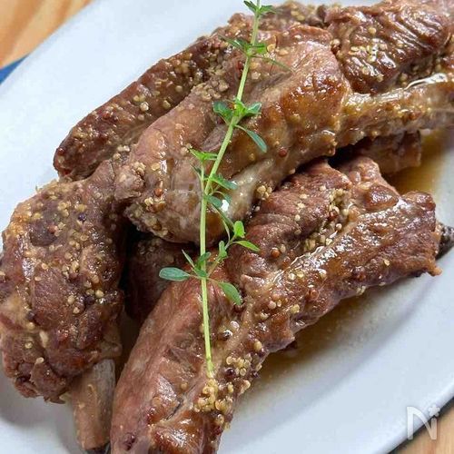 骨付き肉のハニーマスタード煮込み【圧力鍋レシピ】