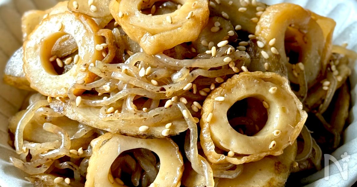 レンジで10分！簡単味しみ【ごぼうと糸こんにゃくのきんぴら】