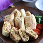 お揚げと豆腐で具だくさんきつね焼き【ヘルシーおつまみ】