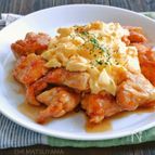 オイぽんで！照り照り甘酢チキンの卵サラダかけ