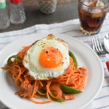 レンジで簡単!すぐできナポリタン*