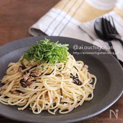 レンジで簡単！火を使わずできるやみつきツナと塩こんぶパスタ♡