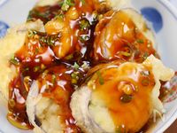 銀座の和食処②秘伝の餡が旨すぎる🤭とろとろ餡かけなす天🤩