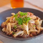 旨みたっぷり！鶏肉ときのこの甘辛バター炒め