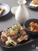 鶏ももおろしポン酢と皮せんべい