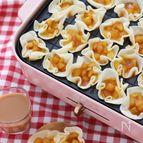 BRUNO食堂☆たこプレで、アップルパイ風カップ餃子
