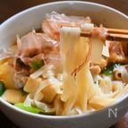 名古屋の味！かしわとお揚げのきしめん