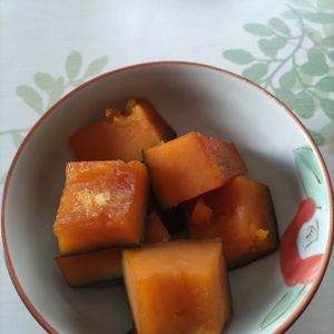 KUMIKOの作ってみた!投稿(【ほくほく！かぼちゃの煮物】レンジで作り置きレシピ♪)