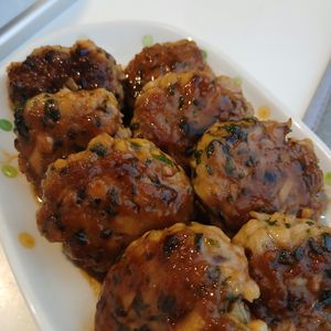 そらまめの作ってみた!投稿(ご飯が進む！『れんこんと大葉の甘辛豚つくね』)