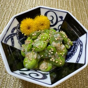 楽ラク手抜キッチン🐶🐾の作ってみた!投稿(塩麹で♩そら豆のうま塩和え)