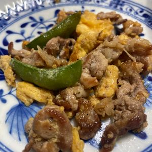しょうこの作ってみた!投稿(【豚肉とスナップエンドウの卵炒め】しゃきふわ♡春の三色炒め)