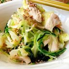 春キャベツと青菜と鶏ささみの辛子酢あえ