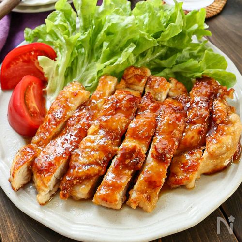 【鶏むね肉しっとり♡てりやきガーリックチキン】これは旨い！