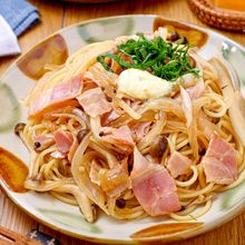 【ベーコンとしめじのバター醤油パスタ】和風な味わいが絶品！