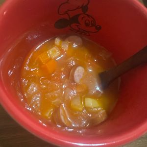 meeeの作ってみた!投稿(フレッシュトマトで！野菜たっぷりミネストローネ)