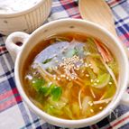 白菜とかにかまの簡単中華スープ♪