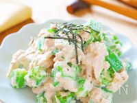 レンジで1分半！【オクラとツナのごまマヨサラダ】簡単やみつき