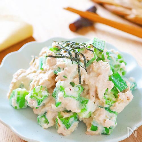 レンジで1分半！【オクラとツナのごまマヨサラダ】簡単やみつき