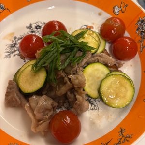 1538645の作ってみた!投稿(ご飯が進む！【豚こまとズッキーニのポン酢炒め】簡単ワンパン◎)