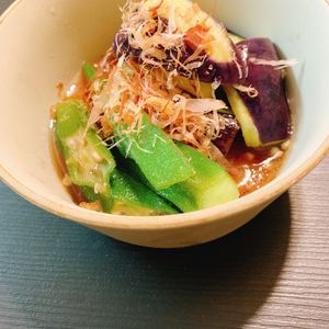 りんの作ってみた!投稿(レンジで簡単♪『なすとおくらの煮びたし』簡単副菜)