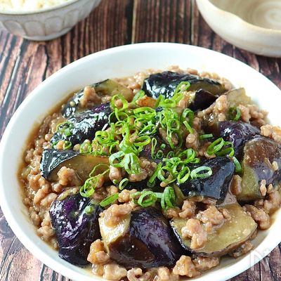 ガッツリ大満足!ひき肉とナスのとろみ甘味噌炒め