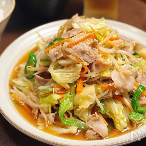 【豚バラ野菜炒め】ご飯が止まらない！定食屋さん風♡