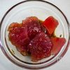 シャキシャキ食感のマグロの漬け山かけの下準備
