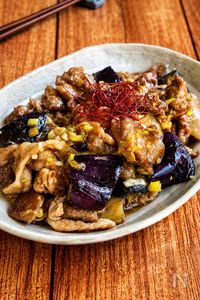 とろじゅわ〜♡【豚こま揚げなすの香味だれ】なすうま〜！！
