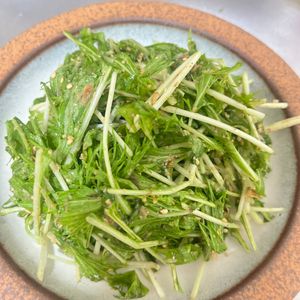 aaaaの作ってみた!投稿(ふりふり♪無限♡水菜のごまおかかナムル【#作り置き】)