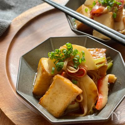 『カブと厚揚げのカニカマとろみ煮』冬の主役級!節約副菜♡