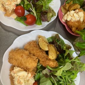 そら・ゆずの作ってみた!投稿(簡単【ひとくち鮭フライの和風タルタルソース】)