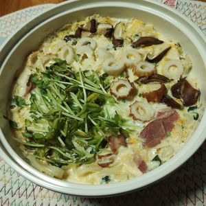 M＊Pの作ってみた!投稿(レンジで5分！わかめスープの素で♪ミルク小田巻き蒸し)