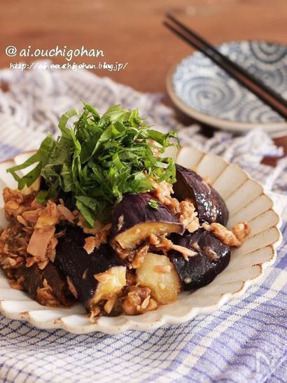 なすとツナのとろっとろポン酢煮風レンジ蒸し♡