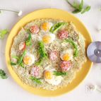 卵とトマトのせじゃがいもガレット